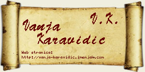 Vanja Karavidić vizit kartica
